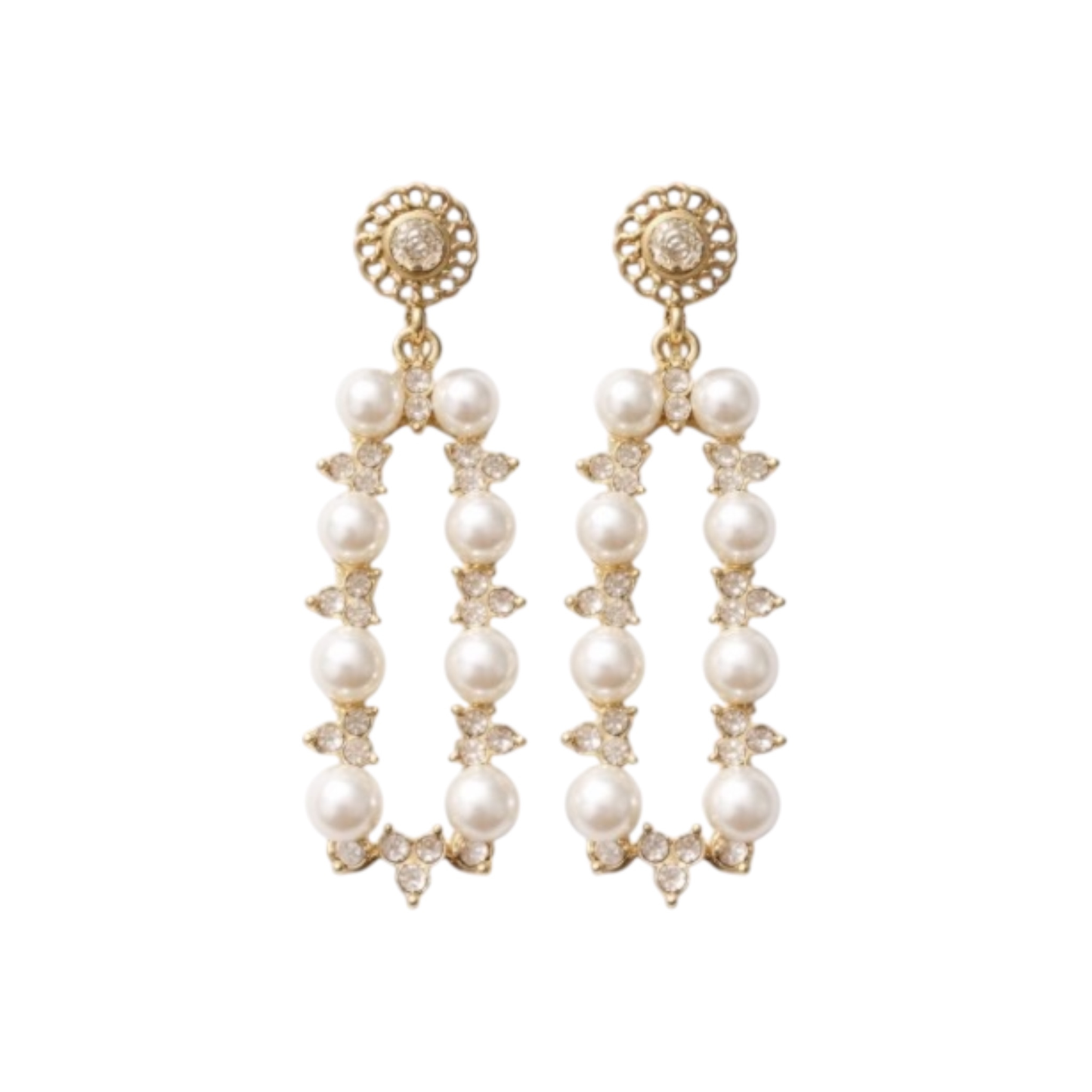 Gold Plated Rectangular Earrings