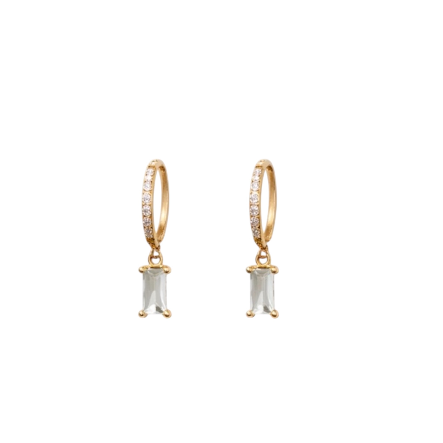 Gold-Plated zircon-inlay Hoop Earrings