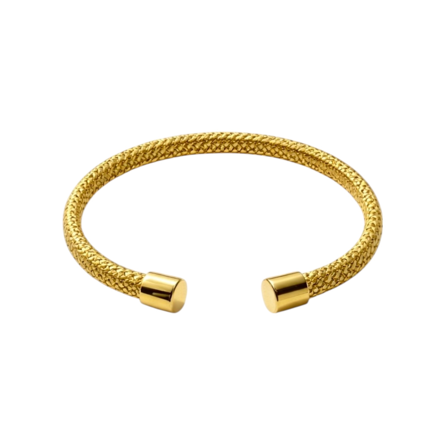 Adjustable Golden Stainless Steel Bangle Cuff Bracelet