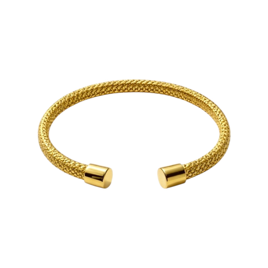 Adjustable Golden Stainless Steel Bangle Cuff Bracelet