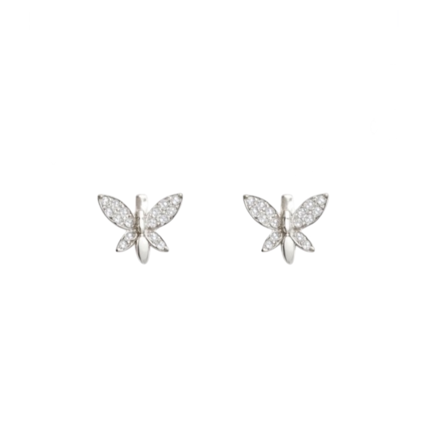Butterfly-Shaped Sterling Silver Ear hoop Earrings