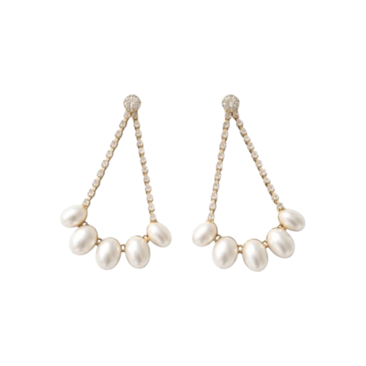 Elegant Drop Earrings with Zircon and Synthetic Pearl Inlay