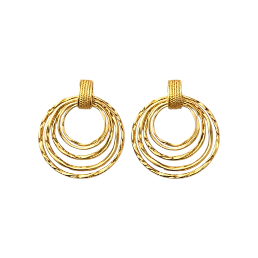 Gold-Laminated Round Stud Earrings