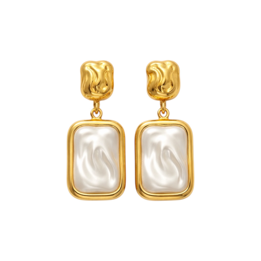 Elegant 14k Gold-Plated Imitation Pearl Earrings