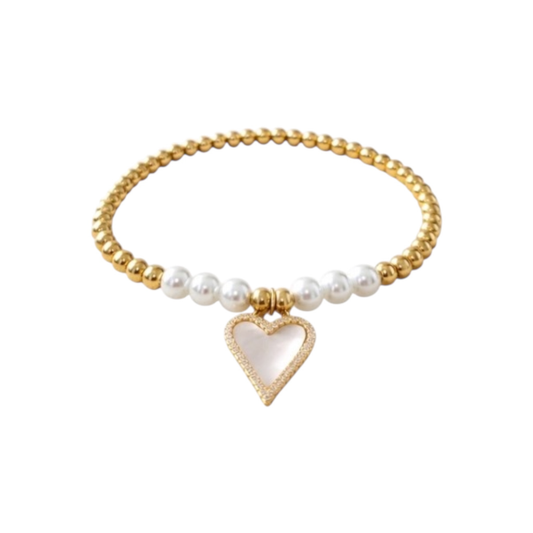 18K Gold-Plated Adjustable Bracelet with Heart Charm