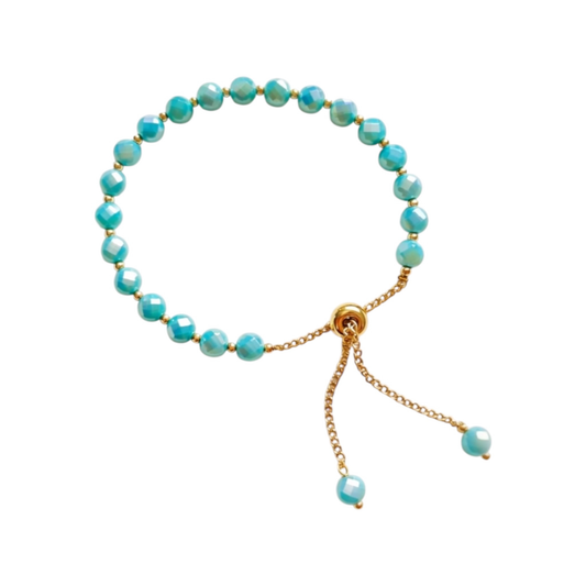 Stainless Steel Chain Bracelet with Artificial Crystals