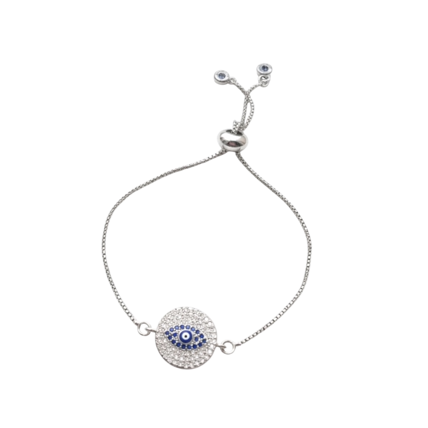 Chic Adjustable Bracelet with Evil Eyes Motif, 18k Gold-Plated Brass