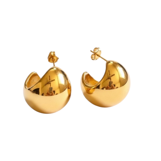 Stainless Steel 14k Gold-Plated Ear Studs