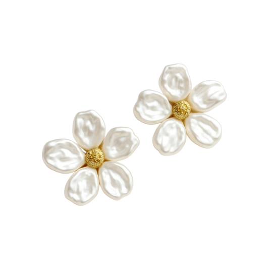 .925 Sterling Silver Needle Earrings with Synthetic Pearls