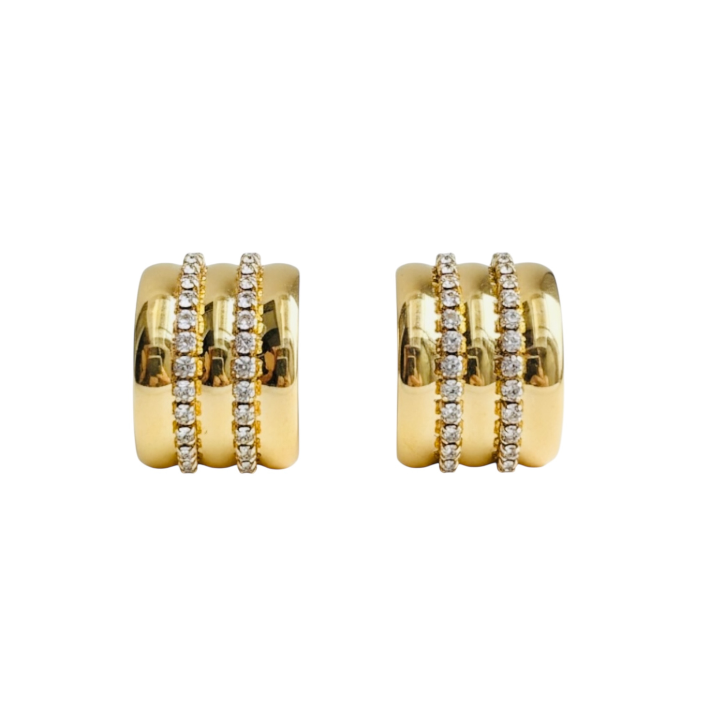 18K Gold plated ear stud earrings