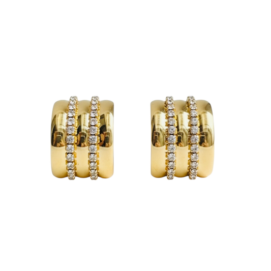 18K Gold plated ear stud earrings