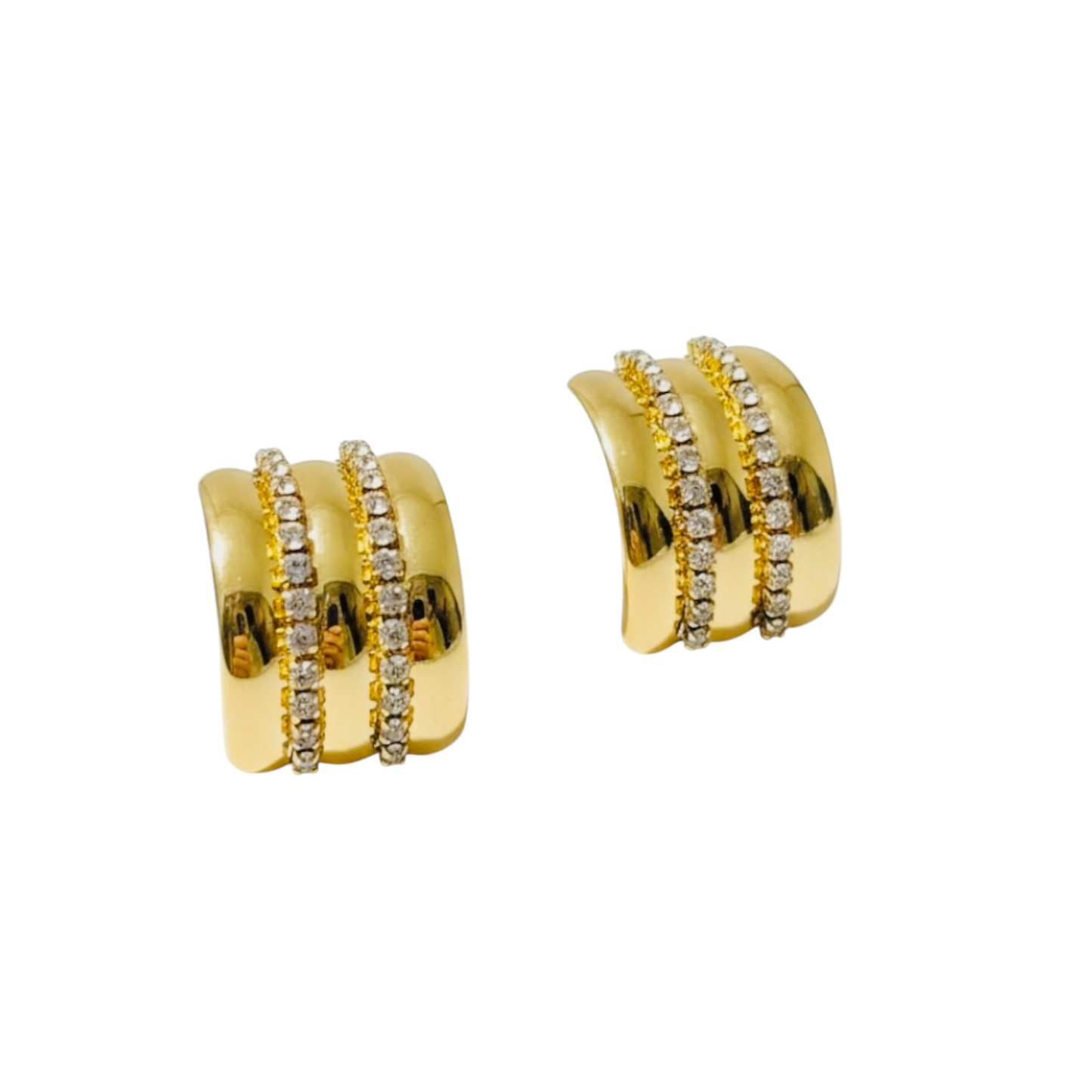 18K Gold plated ear stud earrings