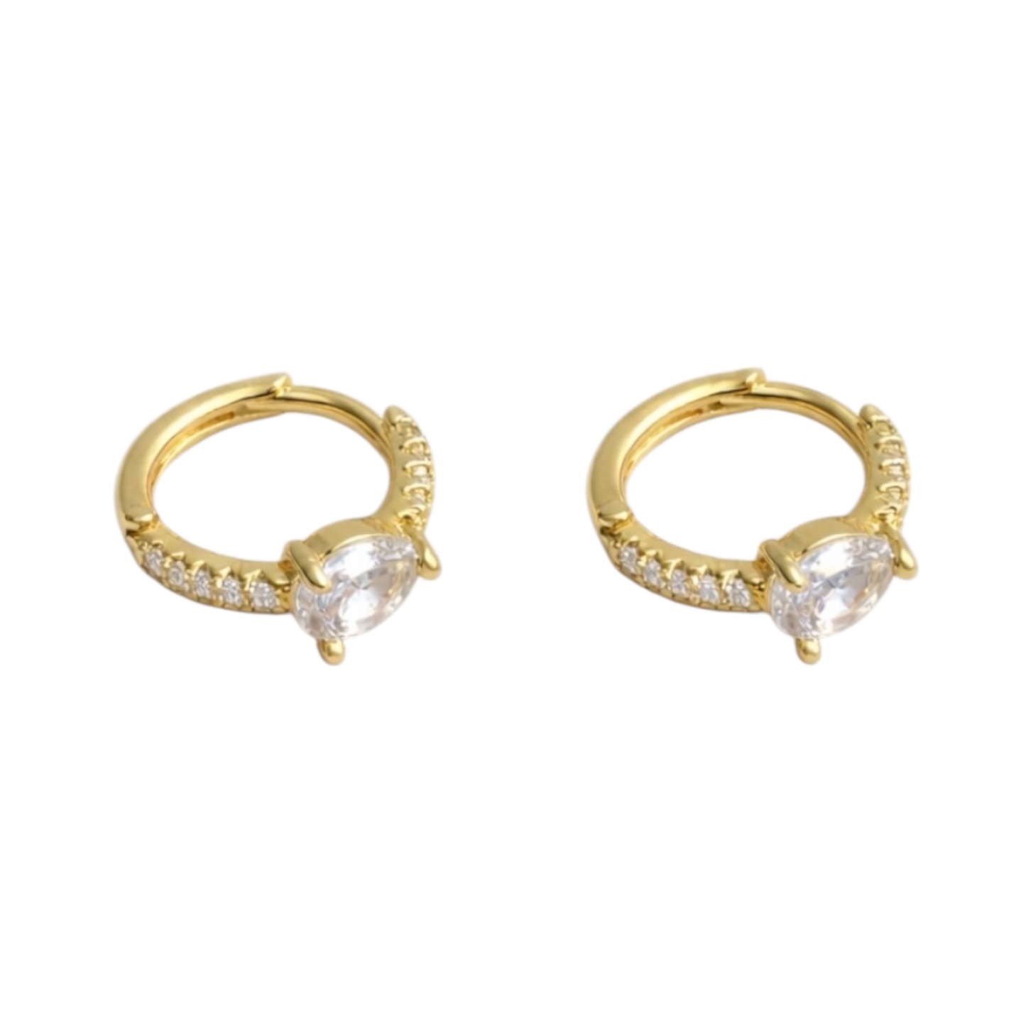 Copper Gold plated huggies hoop earrings