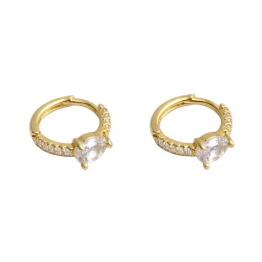 Copper Gold plated huggies hoop earrings
