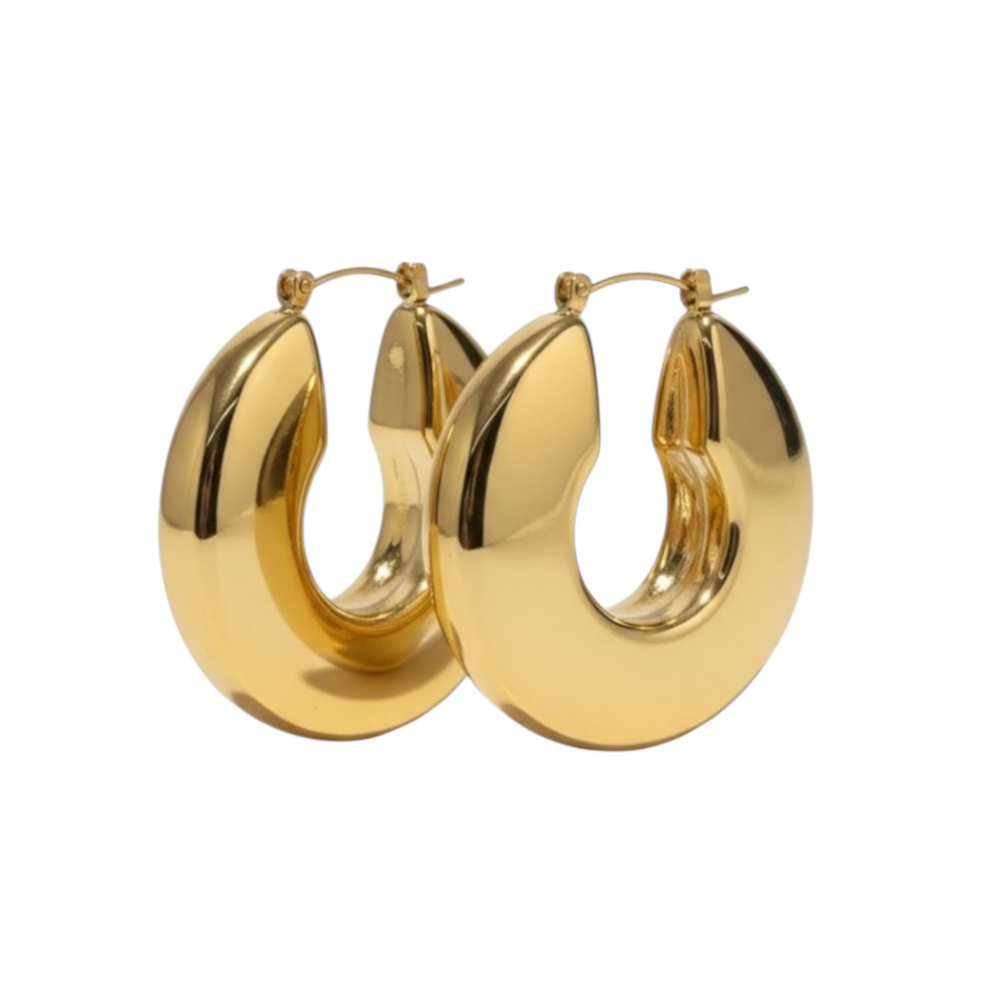 Stainless Steel Chunky Hoop Earrings