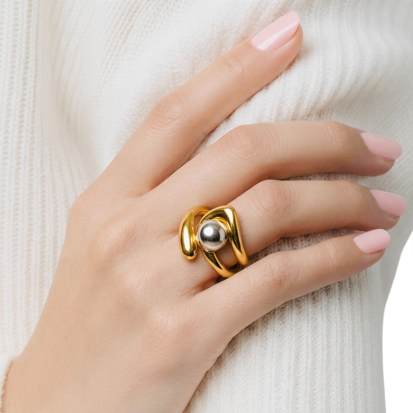 Asymmetric Stainless steel Ring