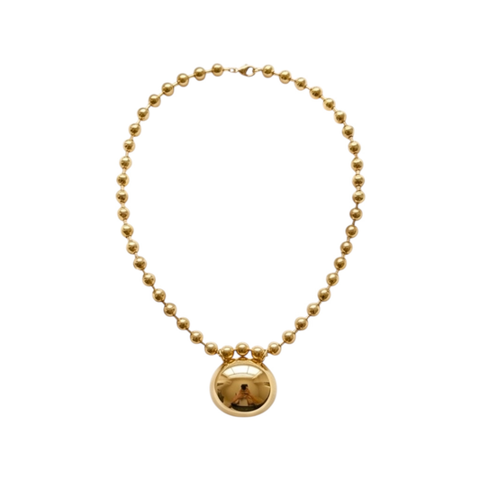 Stainless Steel Chain with Oval-Shaped Pendant