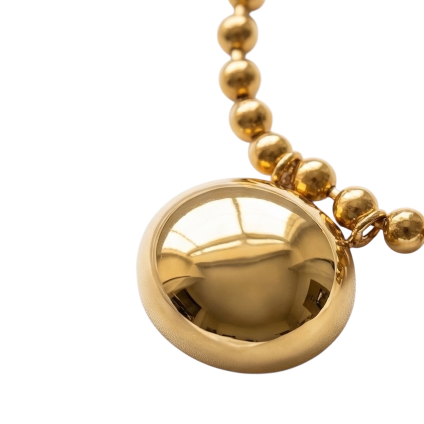 Stainless Steel Chain with Oval-Shaped Pendant