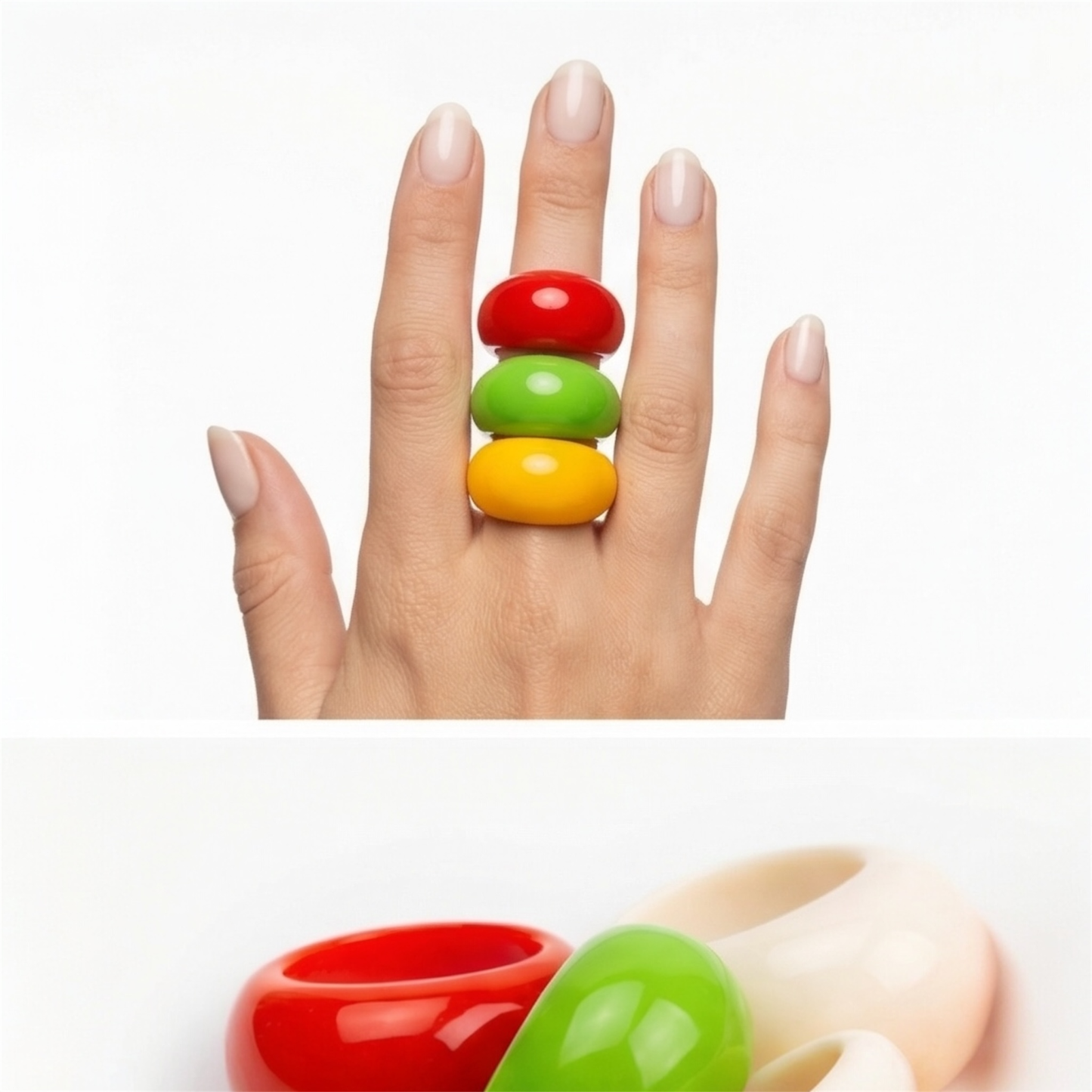 Glossy Resin Rings