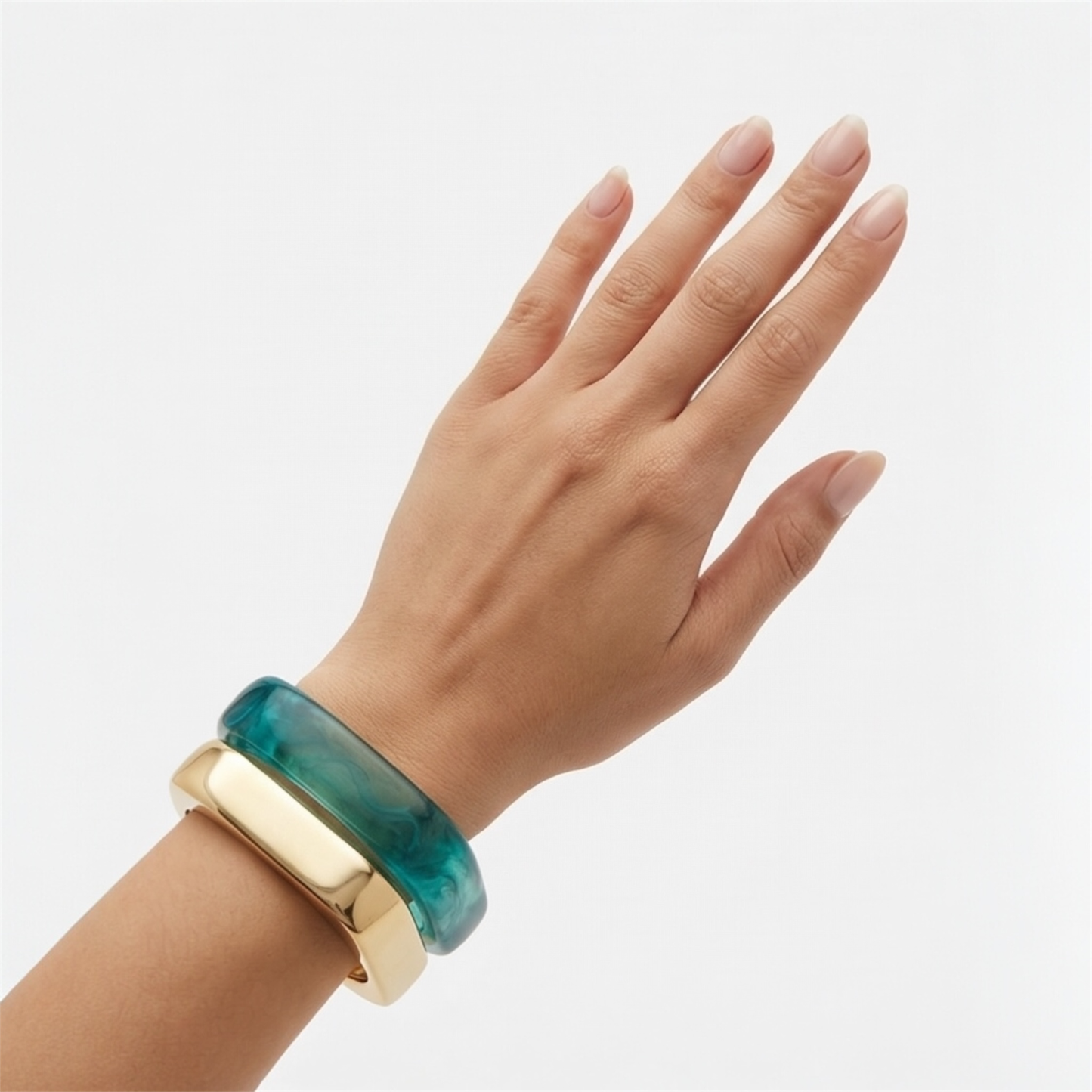 Triple Layer Gold & Resin Bracelet Trio