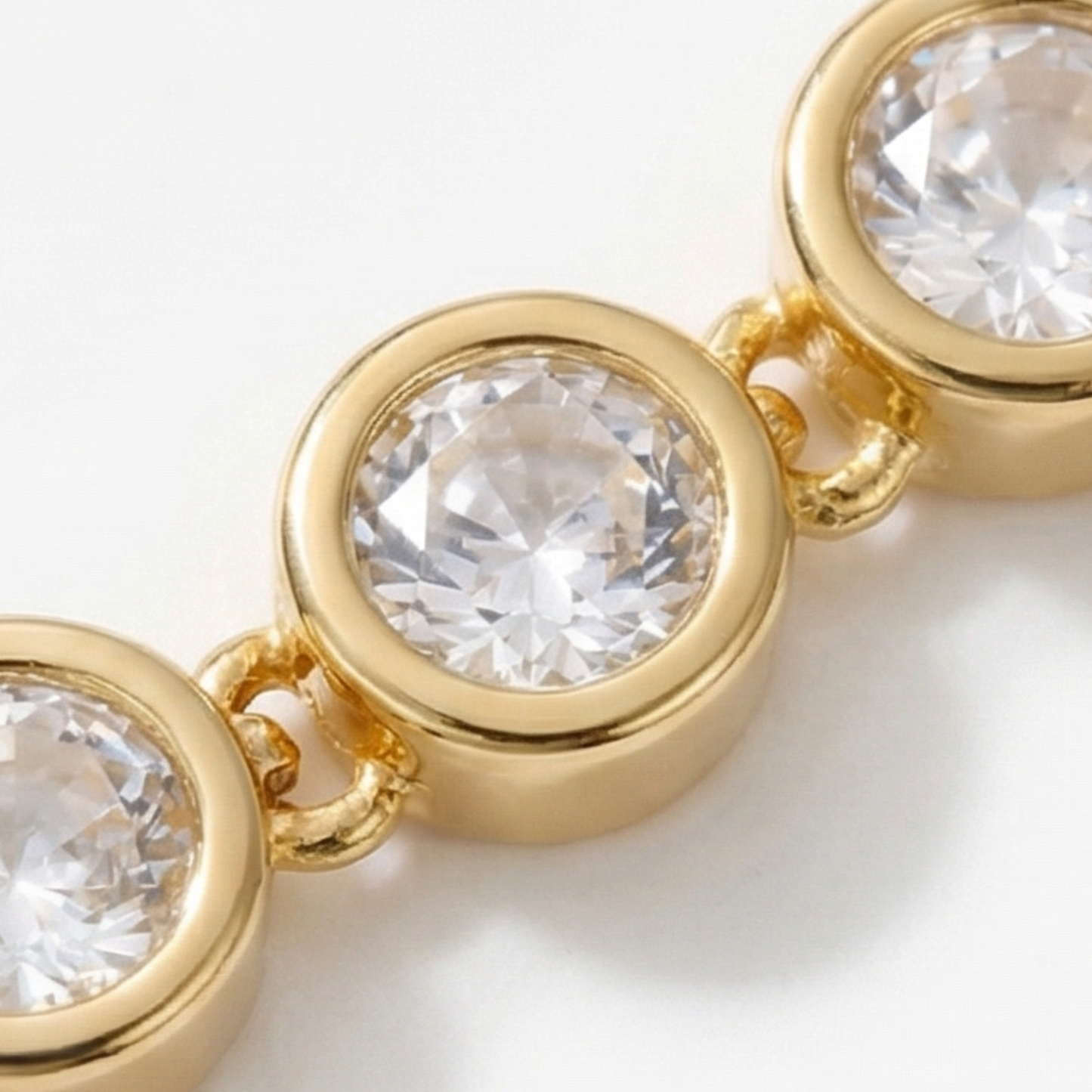 Copper and Gold-Plated Bracelet with Zircons