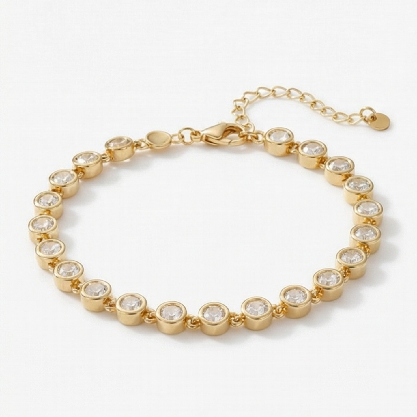 Copper and Gold-Plated Bracelet with Zircons