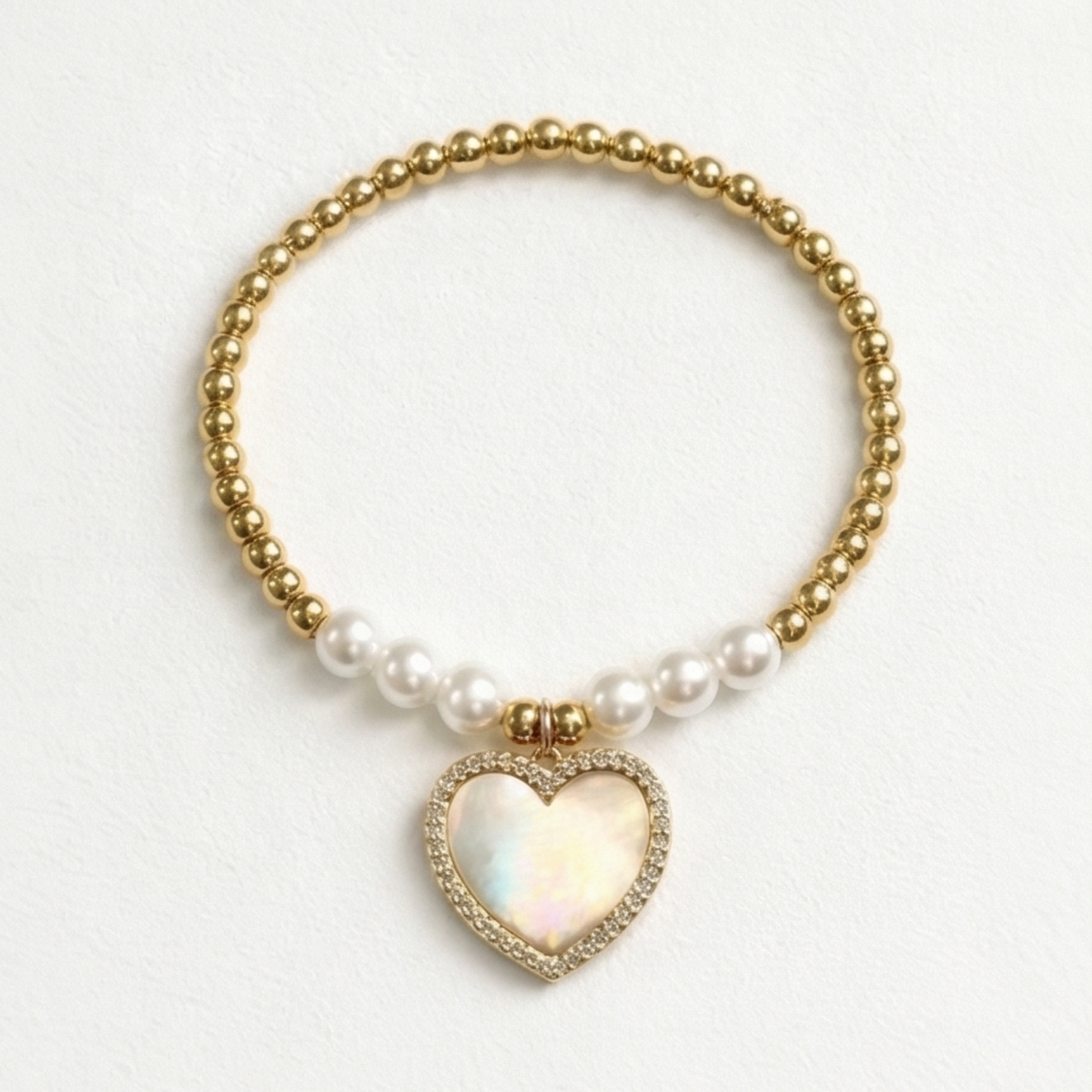 18K Gold-Plated- Copper adjustable bracelet with Charms