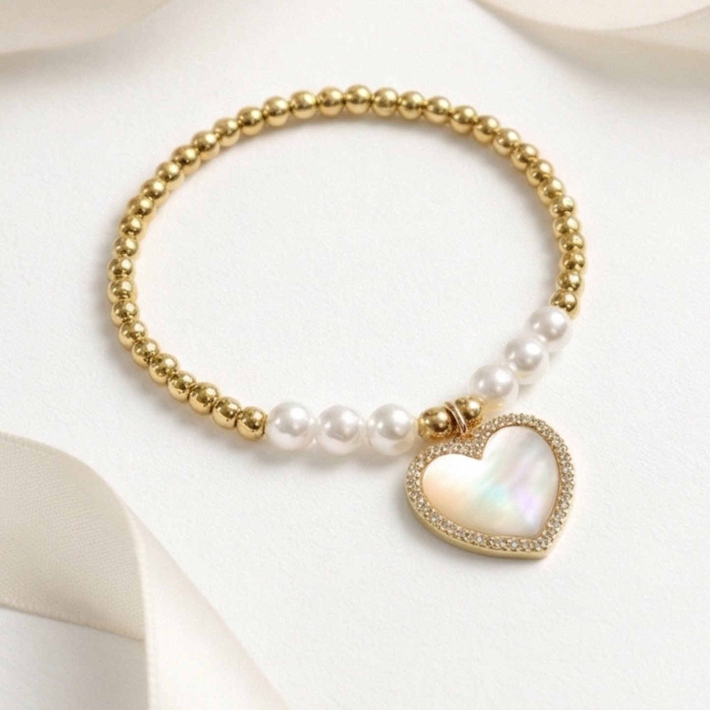 18K Gold-Plated- Copper adjustable bracelet with Charms