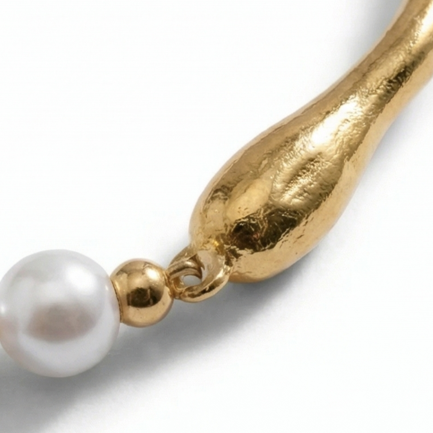 925 Sterling Silver-gold plated Pearl bead round bracelet