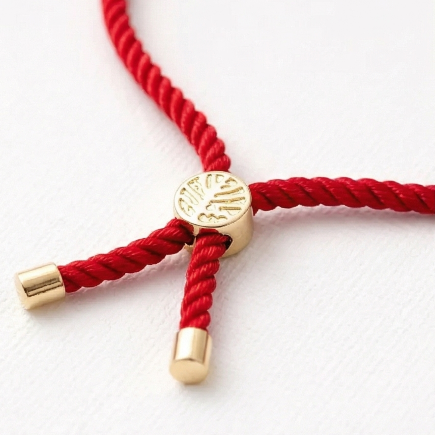 Evil Eyes Bracelet with Crystal-Embellished Charm and Red Ribbon