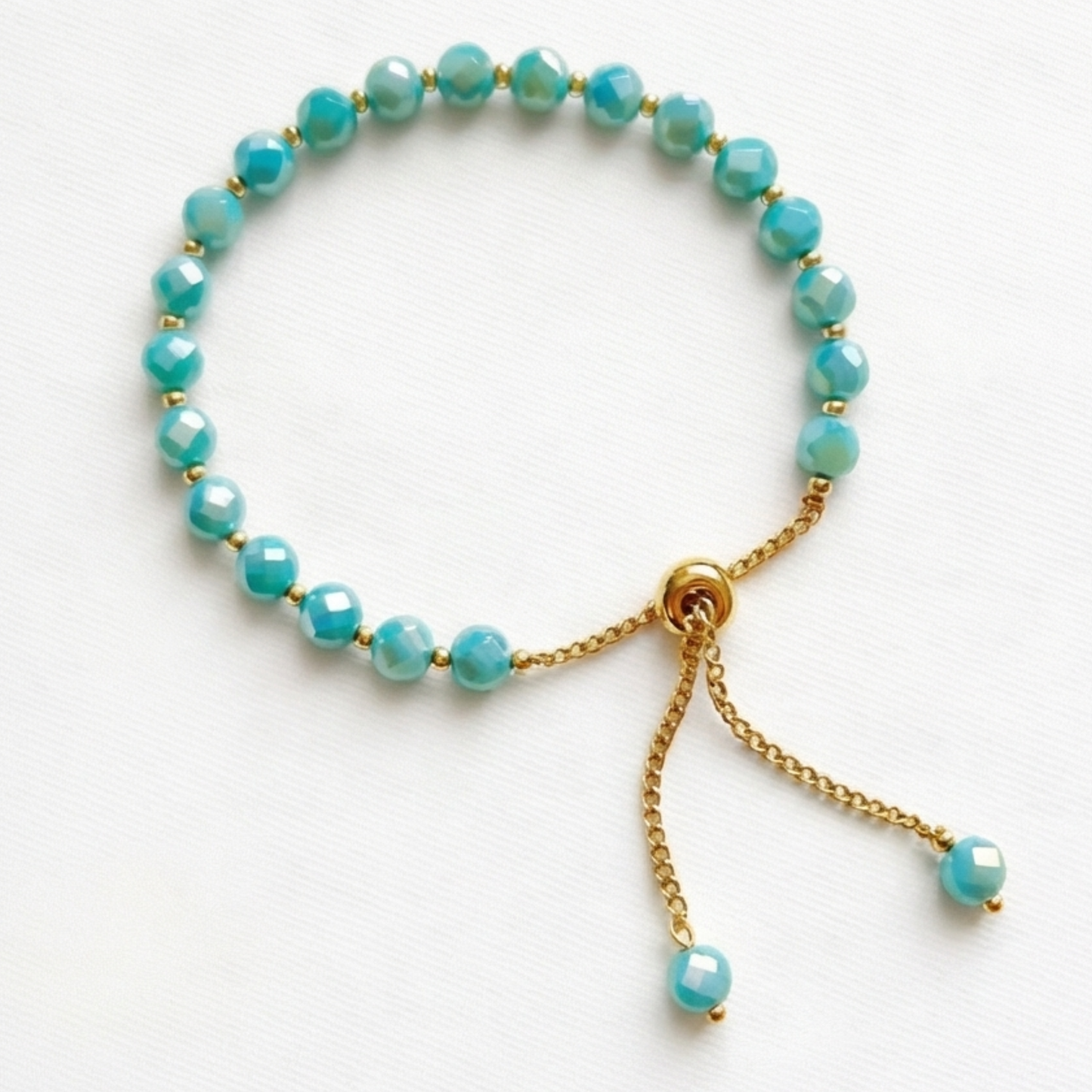 Stainless Steel Chain Bracelet with Artificial Crystals