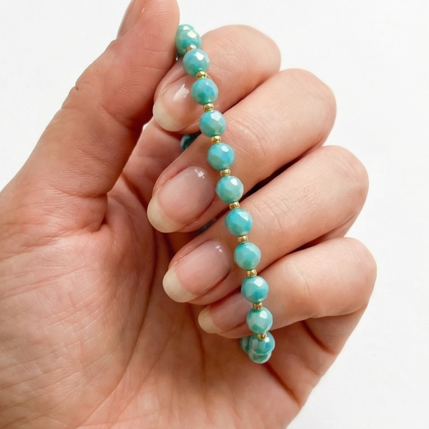 Stainless Steel Chain Bracelet with Artificial Crystals