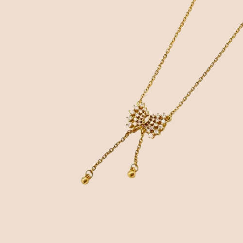 Delicate Gold-Plated Link Chain Necklace with Bun-Shaped Pendant