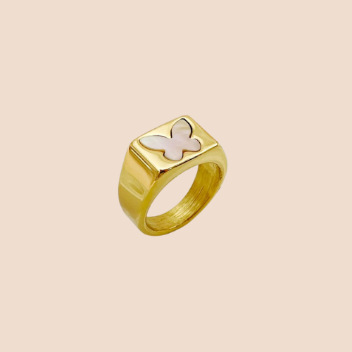 Simple-style ring,14k gold plated,stainless steel