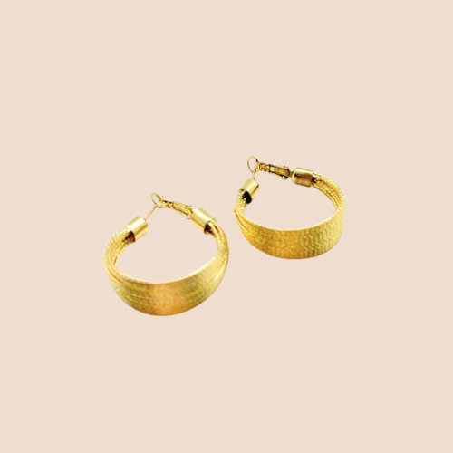 Hoop earrings, 18k gold plated, copper