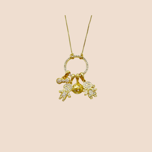 Gold-Plated Child Shape Charm Necklace