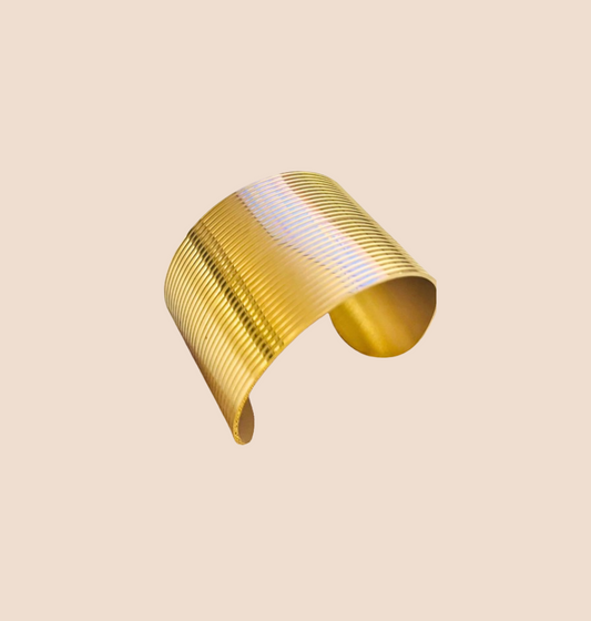 Stainless Steel 14K Gold Plated Cuff Bracelet