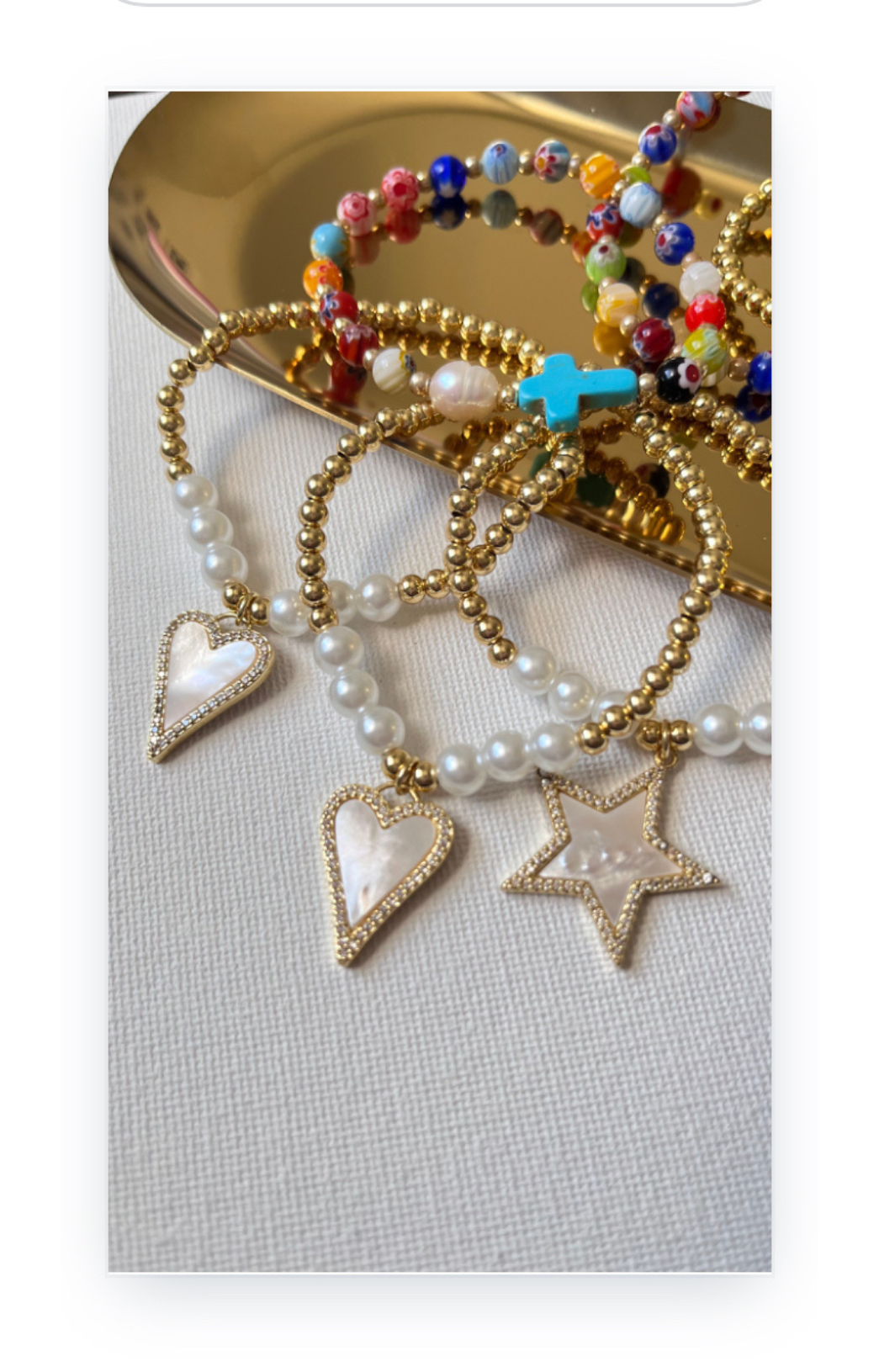 18K Gold-Plated Adjustable Bracelet with Heart Charm