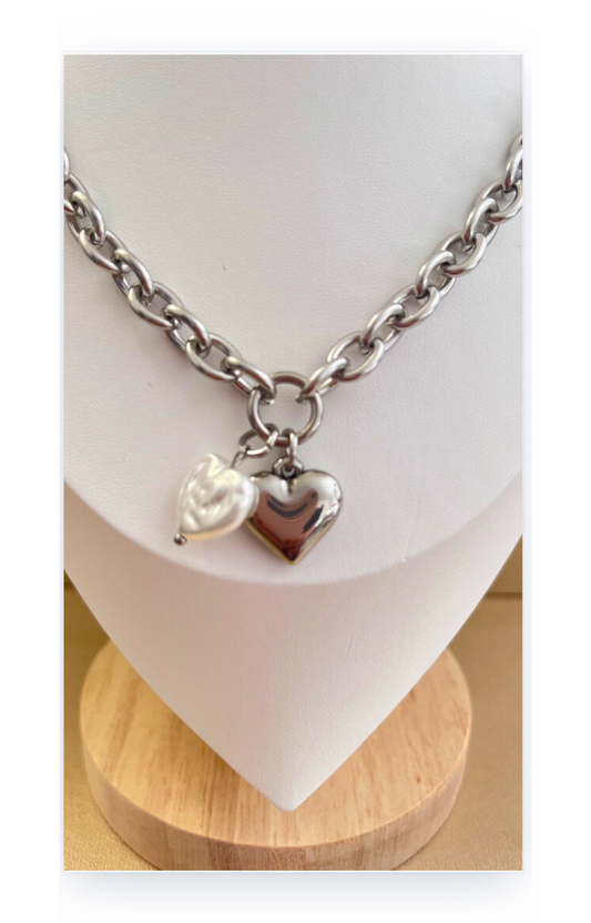 Chic Stainless Steel Heart Pendant Necklace