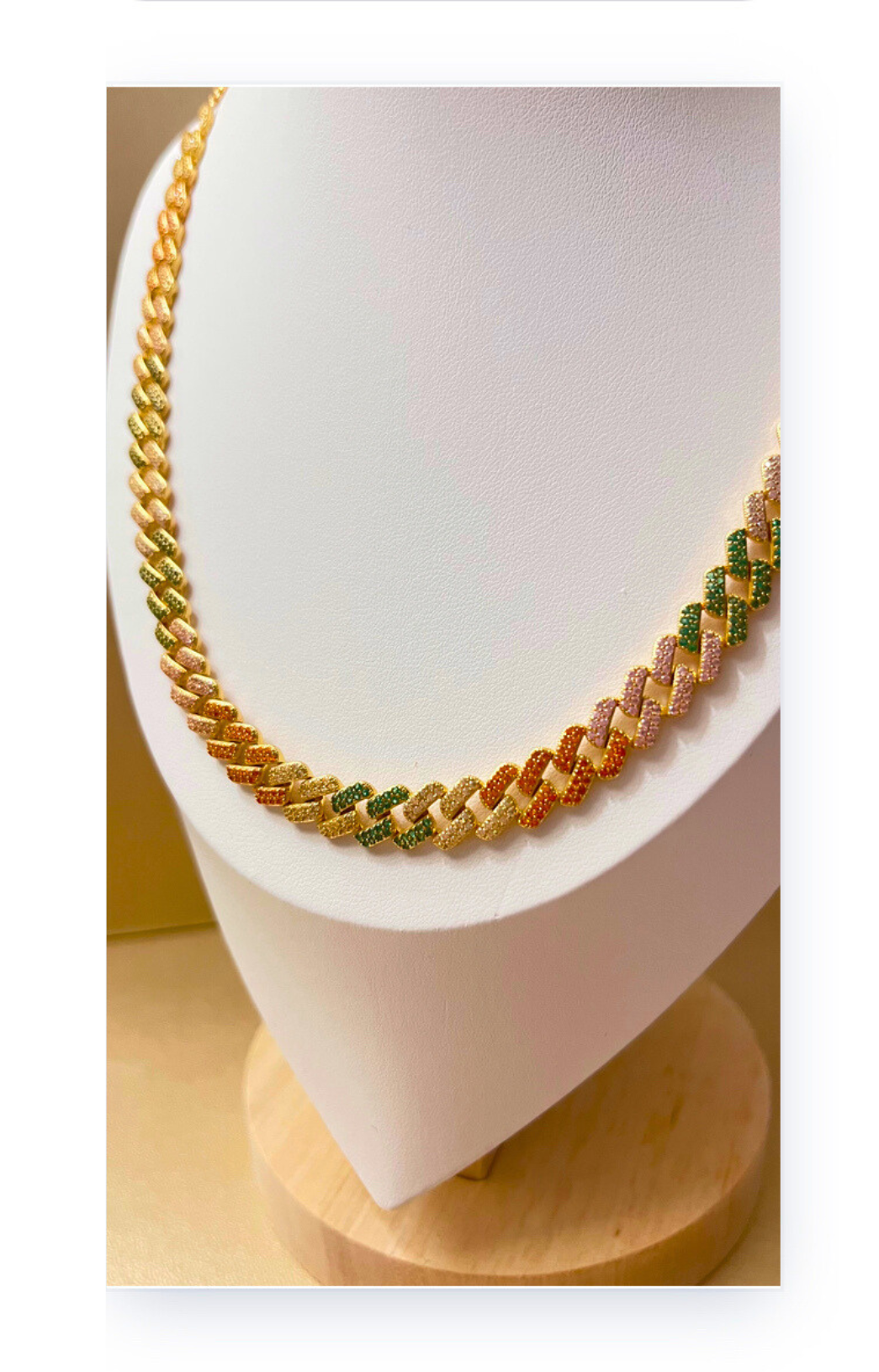 Adjustable Gold plated Necklace Zircon Inlay