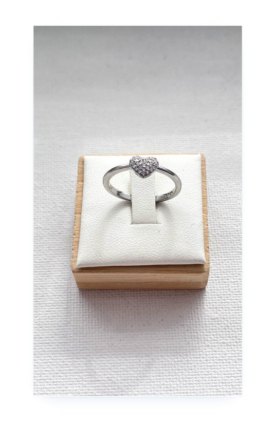Sterling silver heart -shaped ring