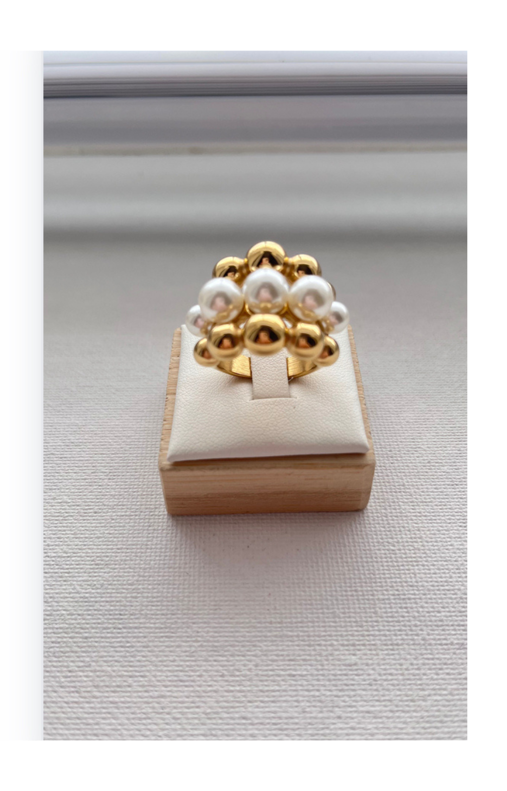 Stainless steel Beaded ring