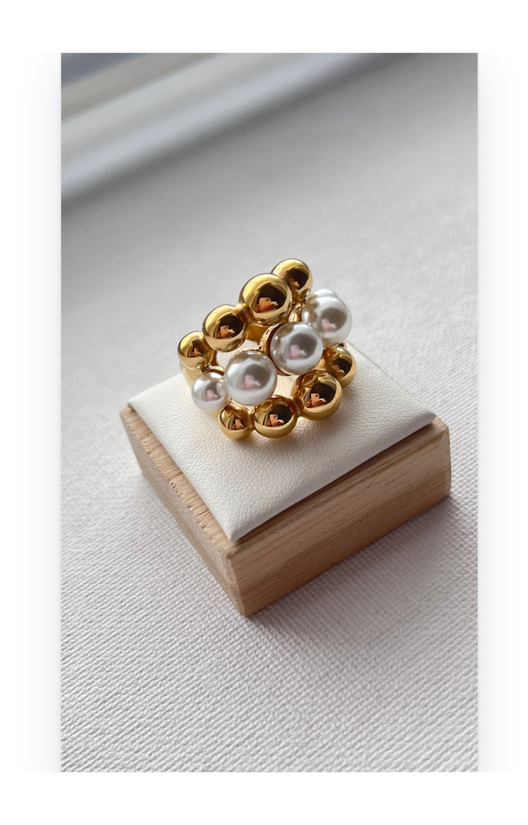Stainless steel Beaded ring
