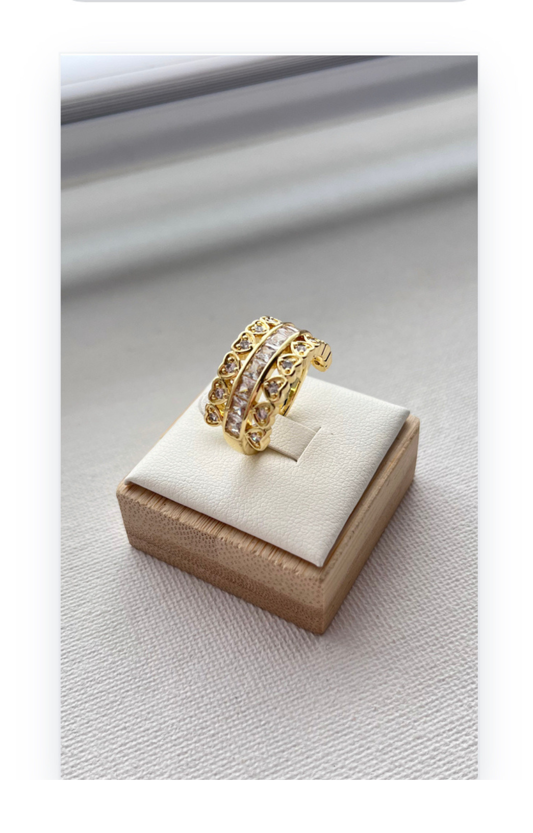 10K Gold-Plated heart-shaped ring