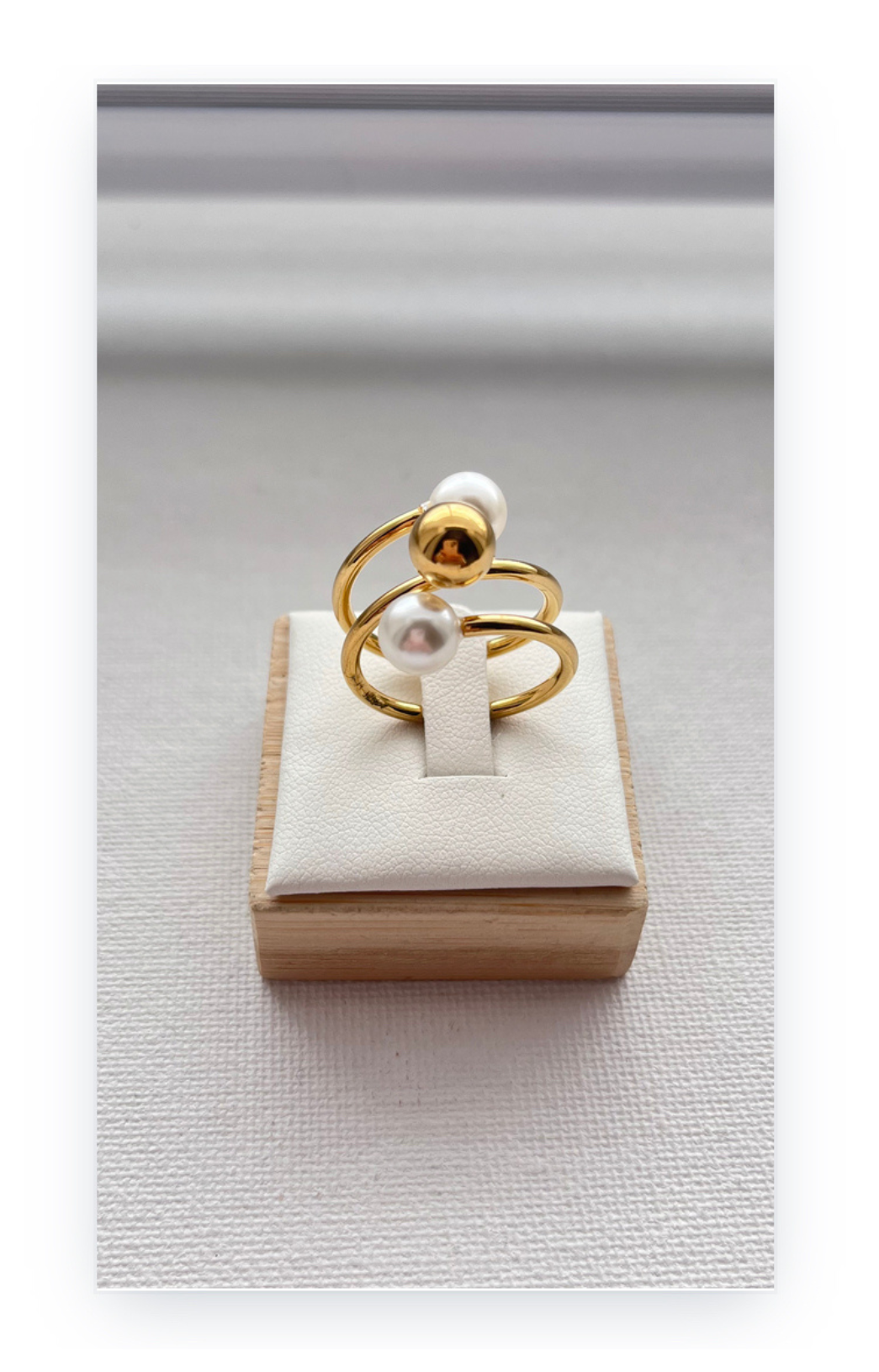 Doble circle 14k gold plated, stainless steel ring