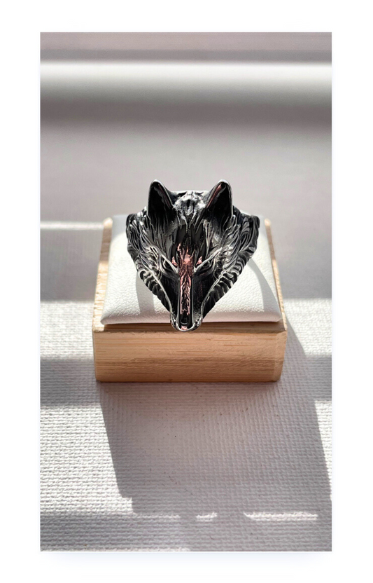 Retro Urban Stainless Steel Wolf Ring for Men