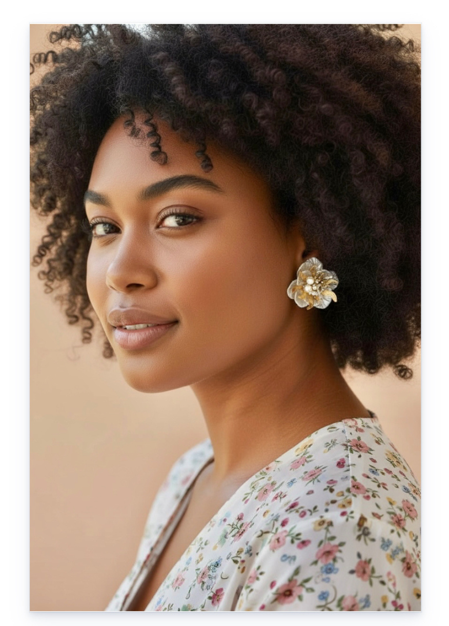 Stainless Steel-14k plated Flower Earrings