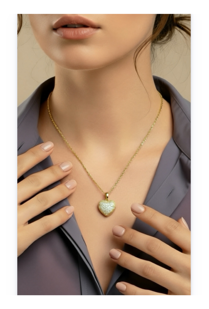 Stainless steel heart pendant necklace