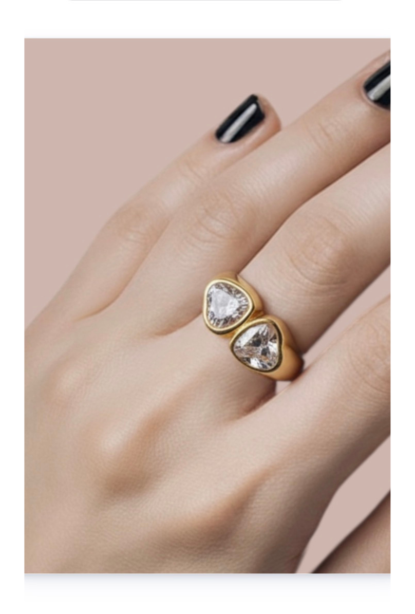 Simple-style ring, plated in 14k gold over stainless steel base