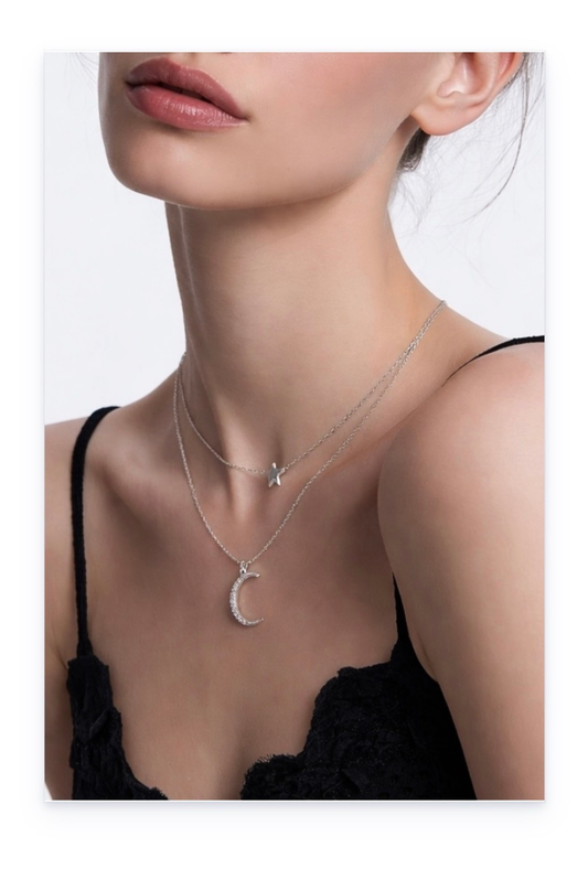 Doble layered 925 Sterling Silver necklace